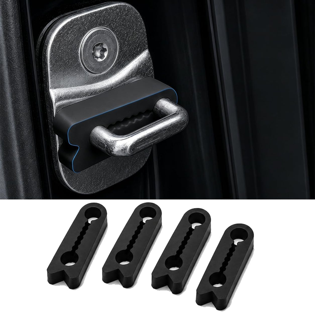 Almohadilla de silicona antiruido para puertas protectoras de auto. Pack de 4 unidades color Negro
